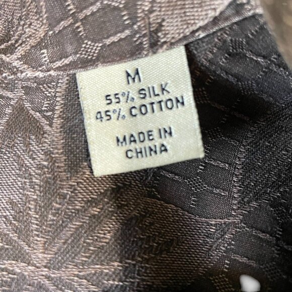 Pussers West Indies Brown Floral Silk Cotton Shirt Medium Hawaiian Camp Collar - Picture 4 of 10